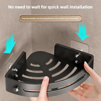 🔥 Bathroom Storage Upgrade 🚿 No-Drill Triangle Shower Caddy with Strong Adhesive & Fast Drainage