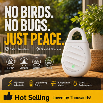 🔥Limited time offer Buy 3 get 1 free！🐦No more trouble from birds, beasts and locusts！Portable Ultrasonic Bird Repellent Keychain