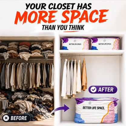 🥳2026 HOT SALE🥳💞 50% OFF! No‑Pump Vacuum Storage Bags – Press & seal, no pump needed. Saves 80% space, keeps clothes dry & dust‑free. Perfect for bulky bedding & off‑season gear. 🛏️🗄️