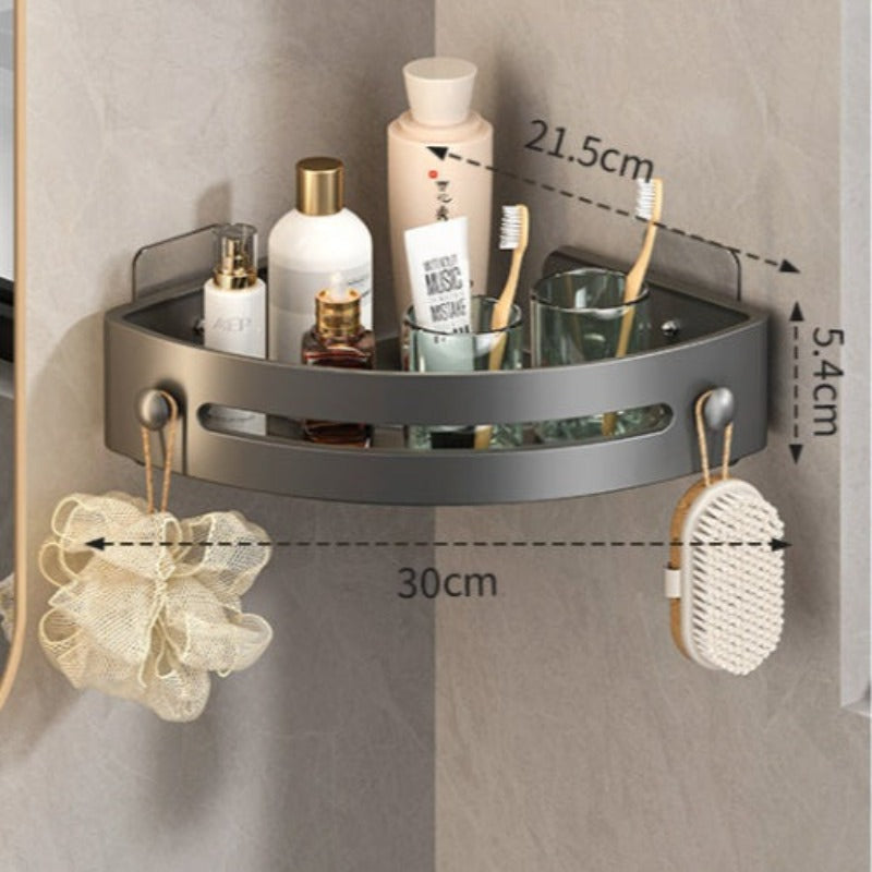 🔥 Bathroom Storage Upgrade 🚿 No-Drill Triangle Shower Caddy with Strong Adhesive & Fast Drainage